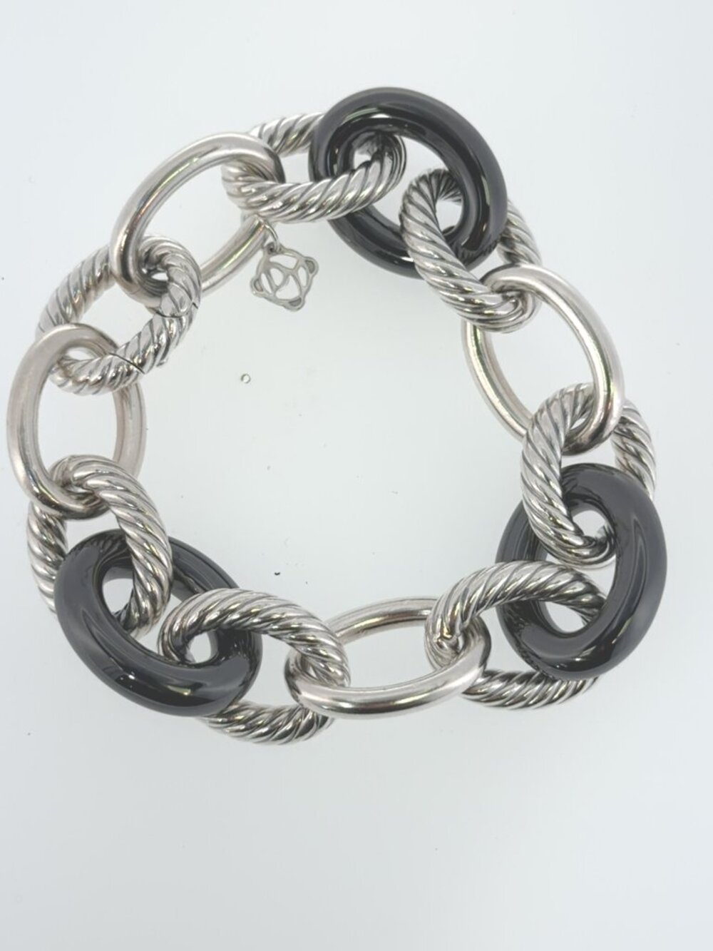 Sterling silver and black onyx bracelet